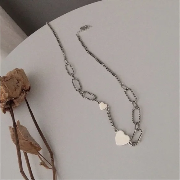 NEW HEART 925 STERLING SILVER NECKLACE, NICE NECKLACE, CUTE NECKLACE - Picture 4 of 6